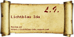 Lichtblau Ida névjegykártya